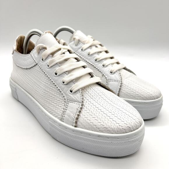 Ateliers Shoes Mens Size‎ 41 White Woven Leather Low Top Casual Sneakers Comfort